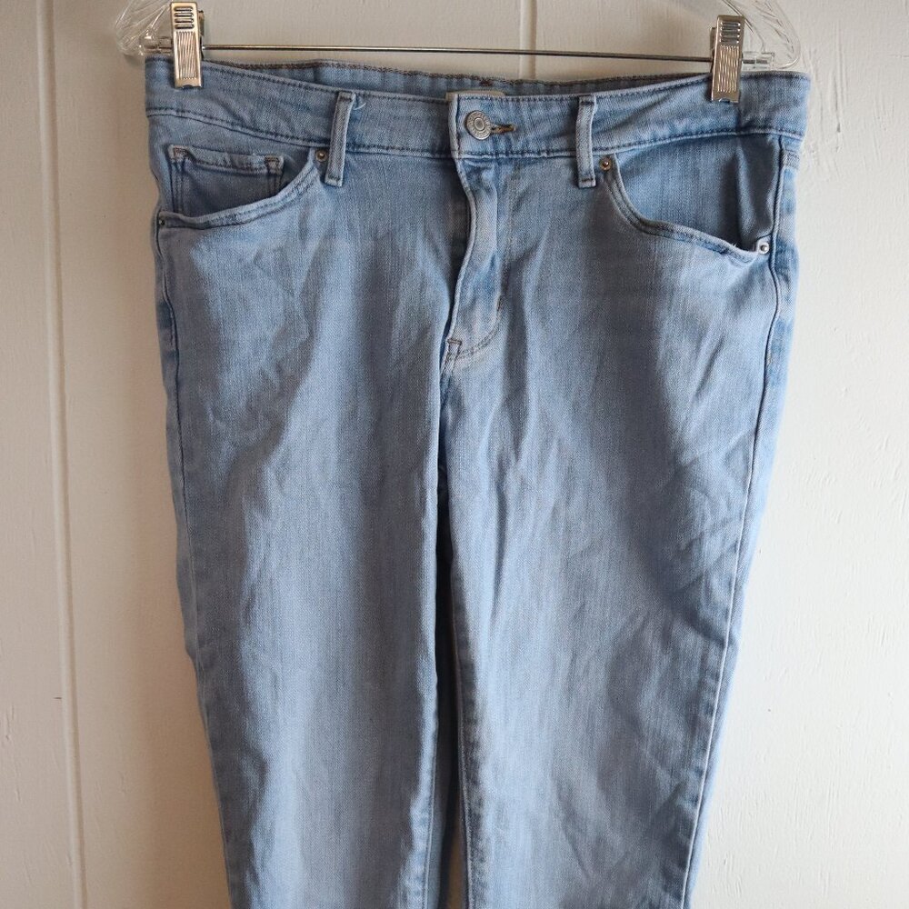 Levis 711 Skinny Womens 30 Jeans Light Denim Frayed Hem